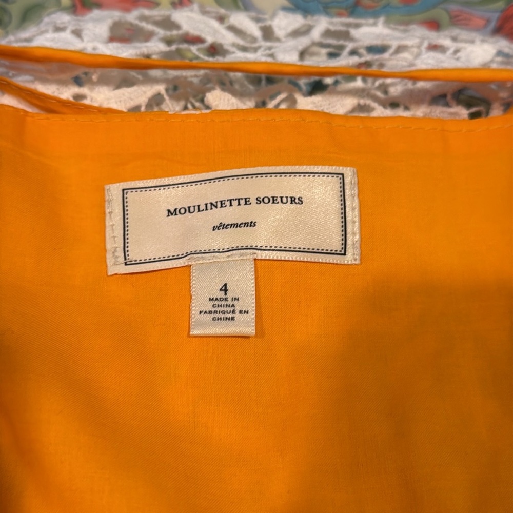 Anthropologie Moulinette Soeurs Orange & White Polka Dot Dress - Picture 7 of 16